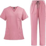 Unisex Scrub Set, Cargo Pants, Pink, L-3XL Unisex Scrub Set