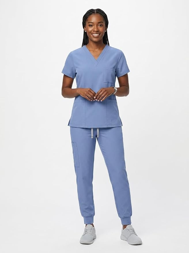 Unisex Scrub Set, Jogger Pants, Ceil Blue, L-3XL