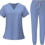 Unisex Scrub Set, Jogger Pants, Ceil Blue, L-3XL