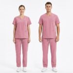 Unisex Scrub Set, Cargo Pants, Pink, L-3XL Unisex Scrub Set