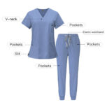 Unisex Scrub Set, Jogger Pants, Ceil Blue, L-3XL