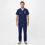 Ezmedwear Unisex Scrub Set, Cargo Pants, Navy, L-3XL