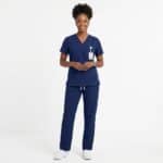 Ezmedwear Unisex Scrub Set, Cargo Pants, Navy, L-3XL