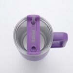 EZmed 40oz Stainless Steel Tumbler with Handle, Insulated Travel Mug with Straw Lid, Purple