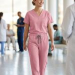 Unisex Scrub Set, Cargo Pants, Pink, L-3XL Unisex Scrub Set